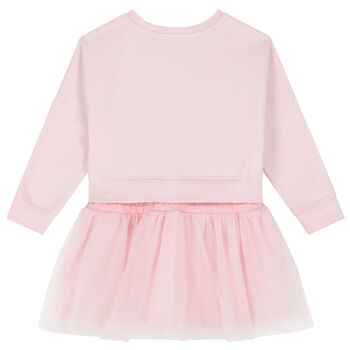 Girls Pink Floral Tulle Dress